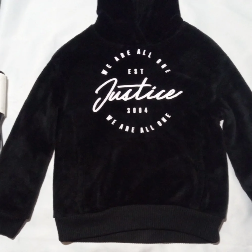 Justice Black Hoodie with Thumb Holes